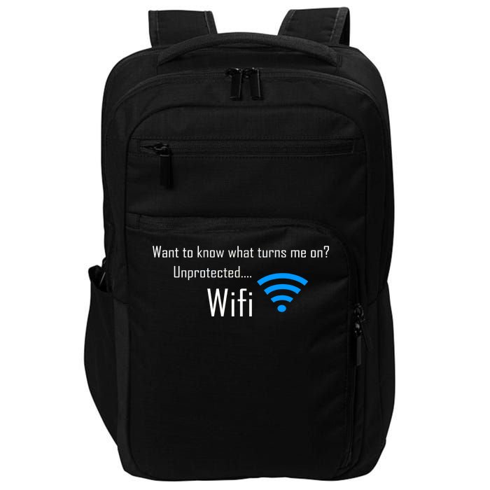 Wifi - Turns Me On Funny Impact Tech Backpack