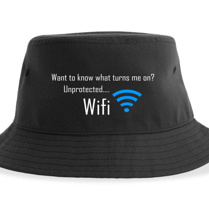 Wifi - Turns Me On Funny Sustainable Bucket Hat