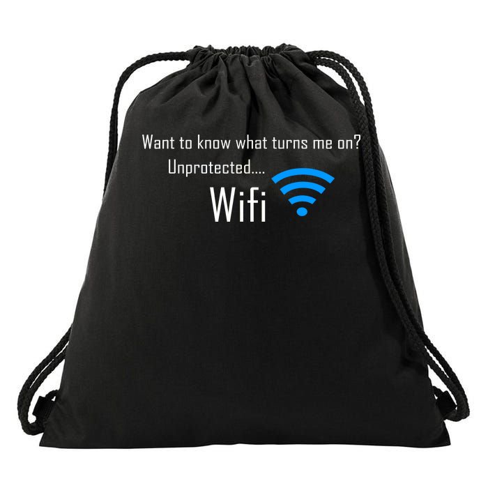 Wifi - Turns Me On Funny Drawstring Bag