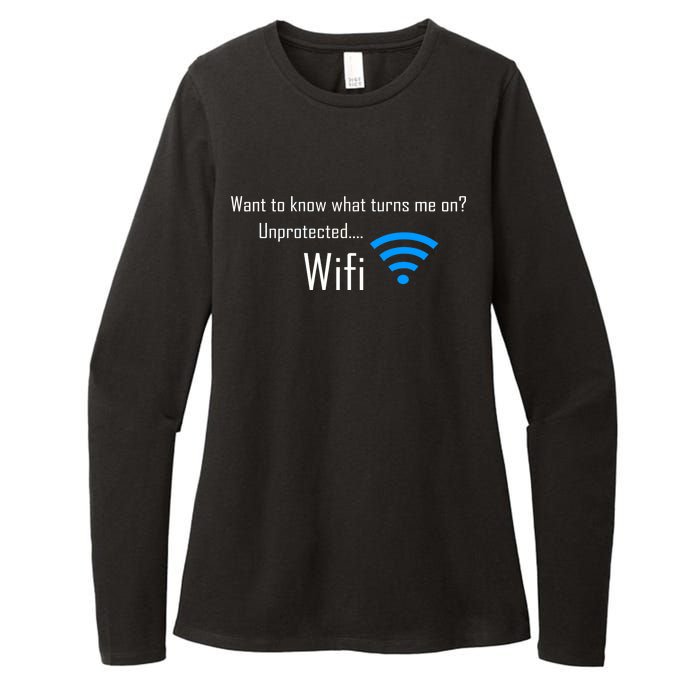 Wifi - Turns Me On Funny Womens CVC Long Sleeve Shirt