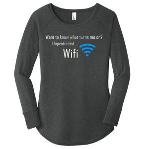 Wifi - Turns Me On Funny Women's Perfect Tri Tunic Long Sleeve Shirt