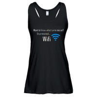 Wifi - Turns Me On Funny Ladies Essential Flowy Tank