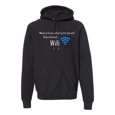 Wifi - Turns Me On Funny Premium Hoodie