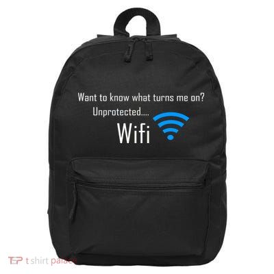 Wifi - Turns Me On Funny 16 in Basic Backpack