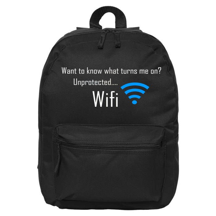 Wifi - Turns Me On Funny 16 in Basic Backpack