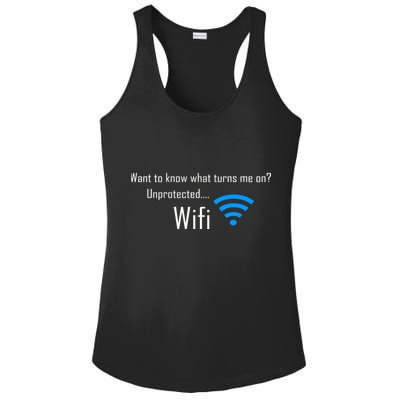 Wifi - Turns Me On Funny Ladies PosiCharge Competitor Racerback Tank