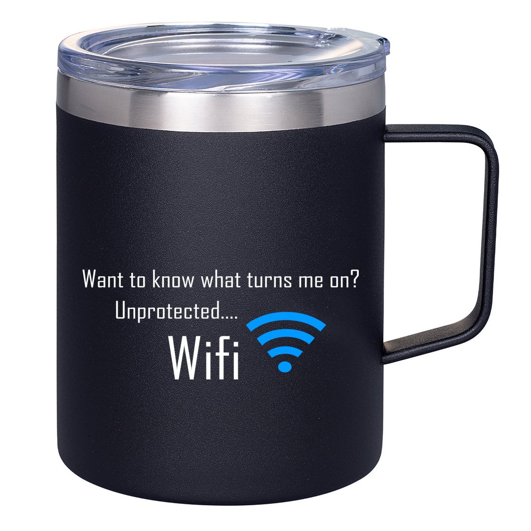 Wifi - Turns Me On Funny 12oz Stainless Steel Coffee Mug