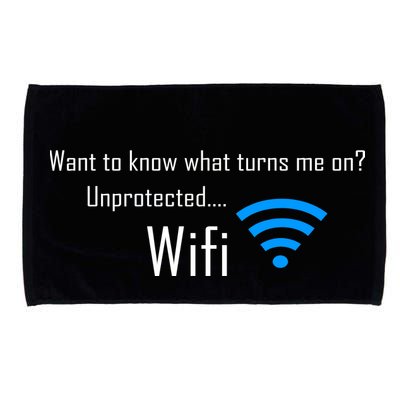Wifi - Turns Me On Funny Microfiber Hand Towel