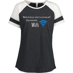 Wifi - Turns Me On Funny Enza Ladies Jersey Colorblock Tee