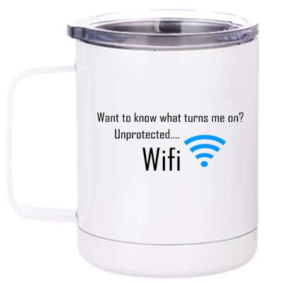 Wifi - Turns Me On Funny 12 oz Stainless Steel Tumbler Cup