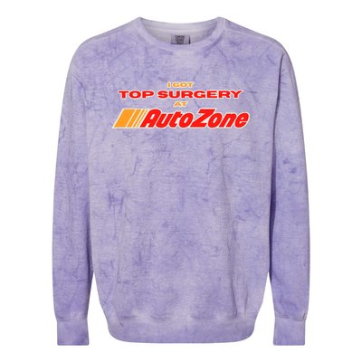 Worstshirts I Got Top Surgery At Autozone Colorblast Crewneck Sweatshirt