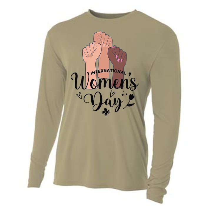 Womens IWD Gender Equality Break The Bias, International Womens Day Cooling Performance Long Sleeve Crew