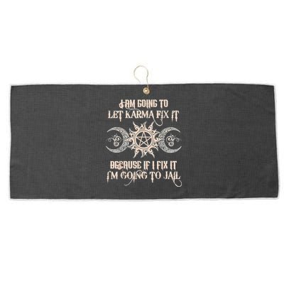 Witch I'm Going To Let Karma Fix It Because If I Fix It Large Microfiber Waffle Golf Towel