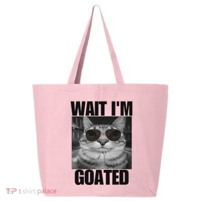 Wait IM Goated Funny Cat Meme Wearing Black Glasses 25L Jumbo Tote