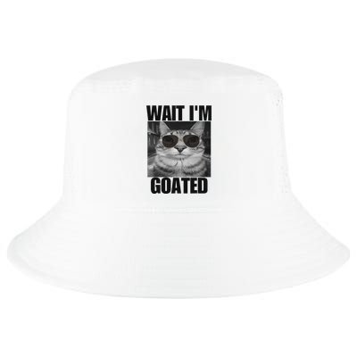 Wait IM Goated Funny Cat Meme Wearing Black Glasses Cool Comfort Performance Bucket Hat