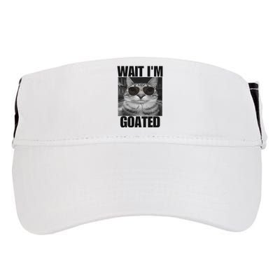 Wait IM Goated Funny Cat Meme Wearing Black Glasses Adult Drive Performance Visor