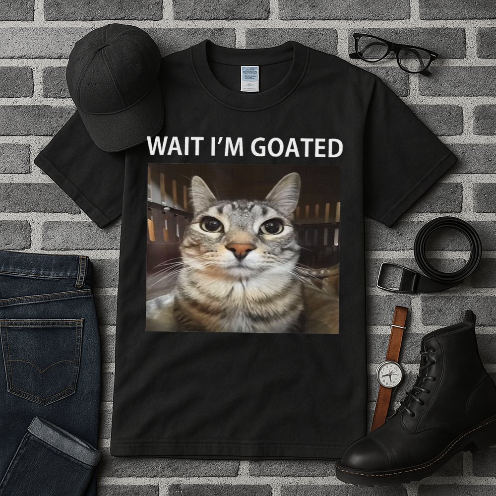 Wait IM Goated Silly Cat Meme Tall T-Shirt