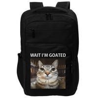 Wait IM Goated Silly Cat Meme Impact Tech Backpack