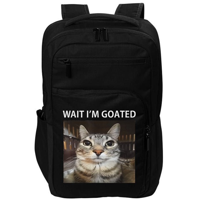 Wait IM Goated Silly Cat Meme Impact Tech Backpack