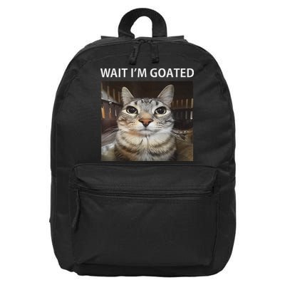 Wait IM Goated Silly Cat Meme 16 in Basic Backpack