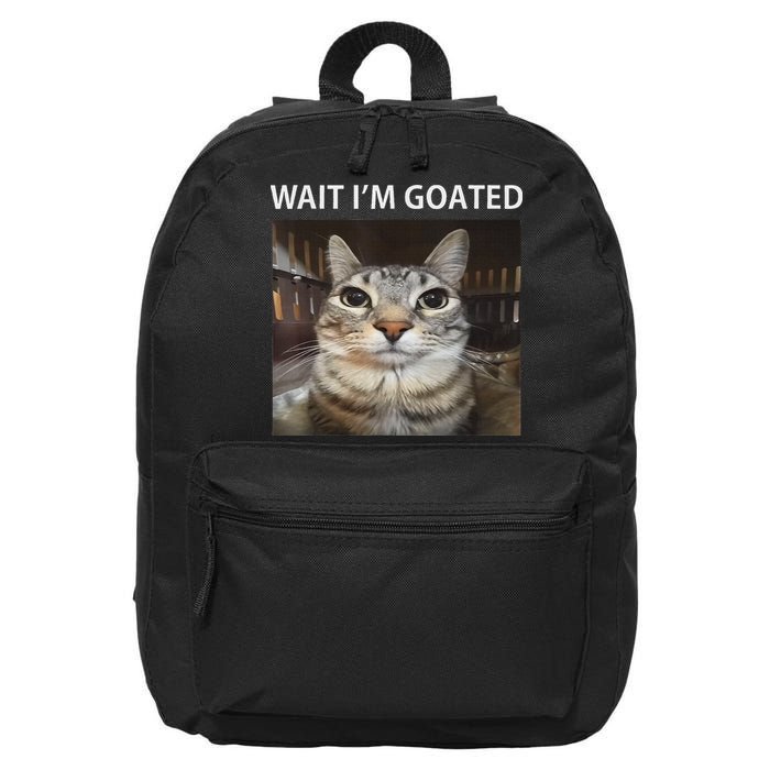 Wait IM Goated Silly Cat Meme 16 in Basic Backpack