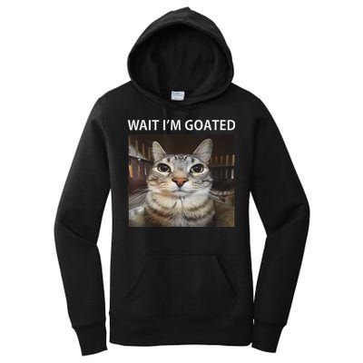 Wait IM Goated Silly Cat Meme Women's Pullover Hoodie