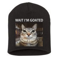 Wait IM Goated Silly Cat Meme Short Acrylic Beanie