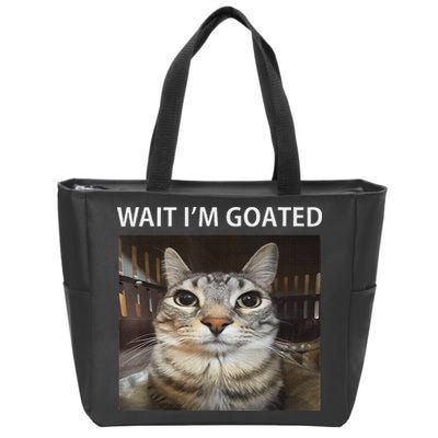 Wait IM Goated Silly Cat Meme Zip Tote Bag