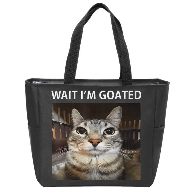 Wait IM Goated Silly Cat Meme Zip Tote Bag