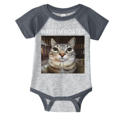 Wait IM Goated Silly Cat Meme Infant Baby Jersey Bodysuit