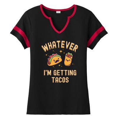 Whatever I'm Getting Tacos Ladies Halftime Notch Neck Tee