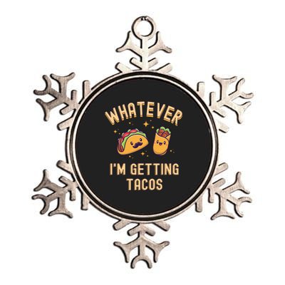 Whatever I'm Getting Tacos Metallic Star Ornament