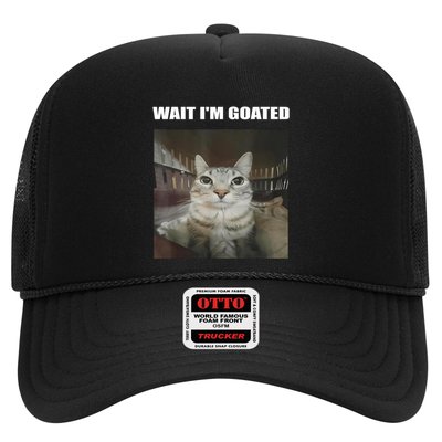 Wait IM Goated Funny Cat Meme For Cat Lovers Trucker Hat