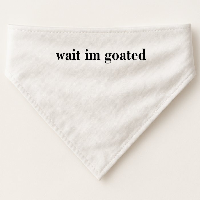 Wait Im Goated Funny Meme USA-Made Doggie Bandana