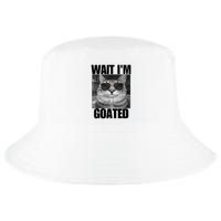Wait IM Goated Funny Cat Meme Wearing Black Glasses Cool Comfort Performance Bucket Hat