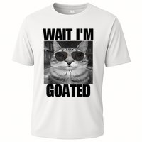 Wait IM Goated Funny Cat Meme Wearing Black Glasses Cooling Performance Crew T-Shirt
