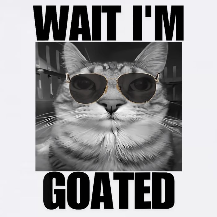 Wait IM Goated Funny Cat Meme Wearing Black Glasses Cooling Performance Crew T-Shirt