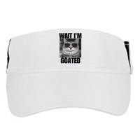 Wait IM Goated Funny Cat Meme Wearing Black Glasses Adult Drive Performance Visor