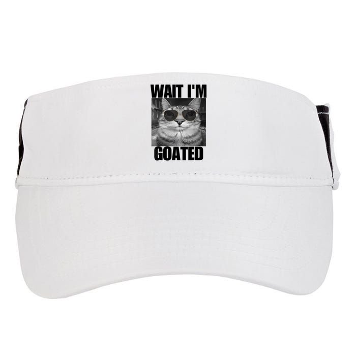 Wait IM Goated Funny Cat Meme Wearing Black Glasses Adult Drive Performance Visor