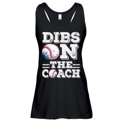 Womens Ive Got Dibs On The Coach Funny Baseball Coach Ladies Essential Flowy Tank