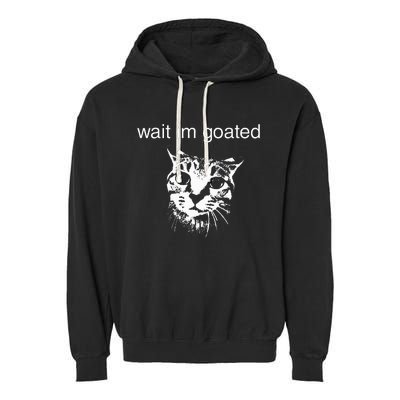 Wait IM Goated Funny Cat Meme Garment-Dyed Fleece Hoodie