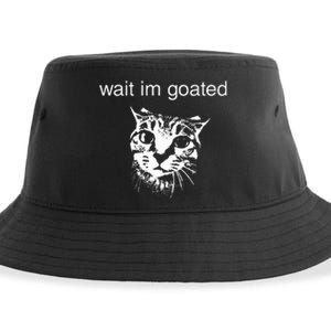 Wait IM Goated Funny Cat Meme Sustainable Bucket Hat