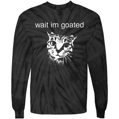 Wait IM Goated Funny Cat Meme Tie-Dye Long Sleeve Shirt