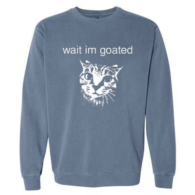 Wait IM Goated Funny Cat Meme Garment-Dyed Sweatshirt