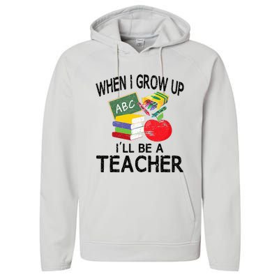 When I Grow Up ILl Be A Teacher Performance Fleece Hoodie