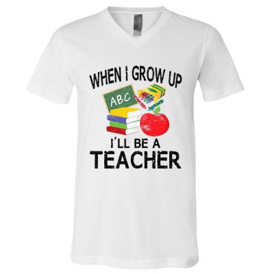 When I Grow Up ILl Be A Teacher V-Neck T-Shirt