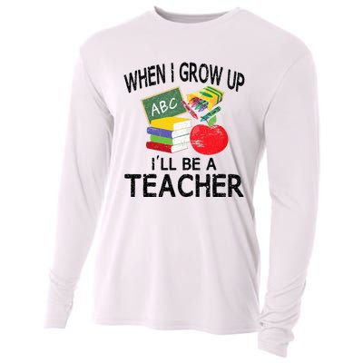 When I Grow Up ILl Be A Teacher Cooling Performance Long Sleeve Crew