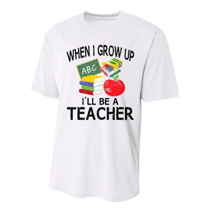 When I Grow Up ILl Be A Teacher Performance Sprint T-Shirt