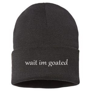 Wait I’m Goated Funny For Men Women Sustainable Knit Beanie