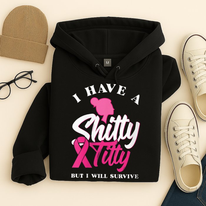 Wo I Have A Shitty Titty But I Will Survive Breast Cancer Hoodie